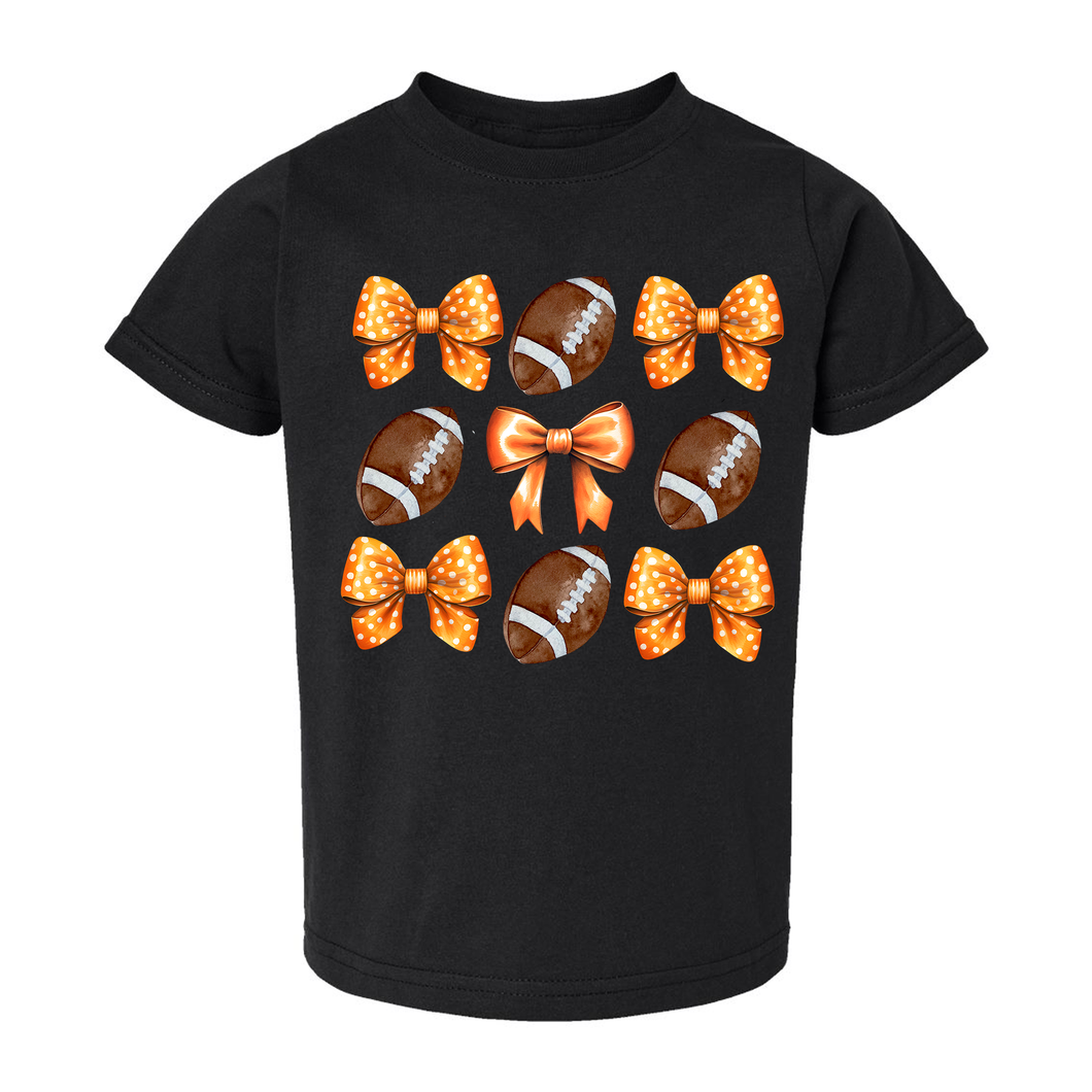 Orange Football Bows On Black