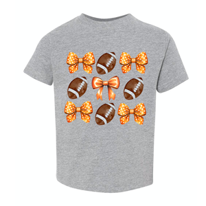 Orange Football Bows On Light Gray